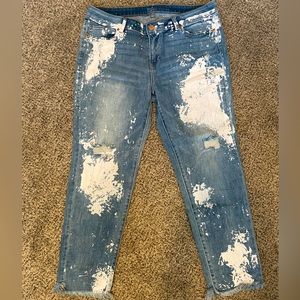 Soho New York Boyfriend Jeans. Size 10. Paint design and detail. DIY style.